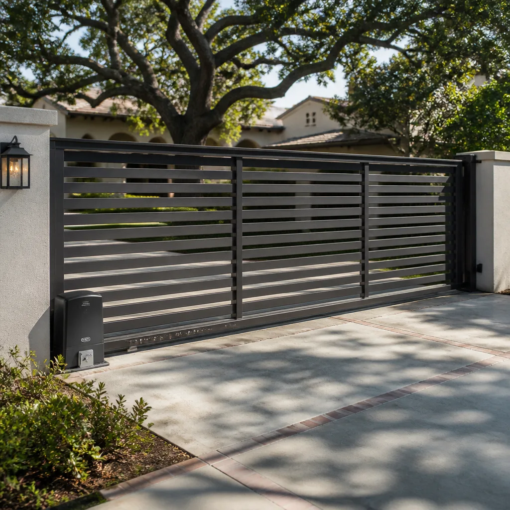 Sliding driveway gates